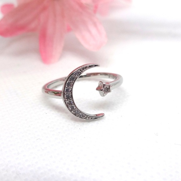 NEW 💎 925 Sterling Silver Moon Star Ring - Picture 5 of 7